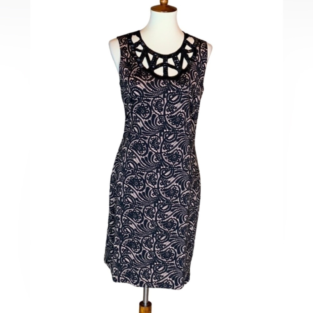 Belle by Badgley Mischka dress with beaded neckline Size 8